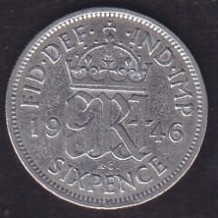 İngiltere 6 Pence 1946 Gümüş