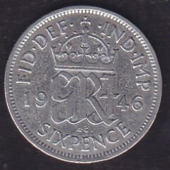 İngiltere 6 Pence 1946 Gümüş