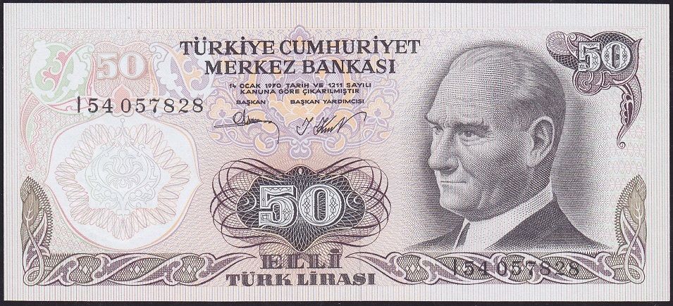 6.Emisyon 2.Tertip 50 Lira I54 057828 Çil