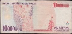 7.Emisyon 10 000 000 Lira D89 276821 Çok Temiz