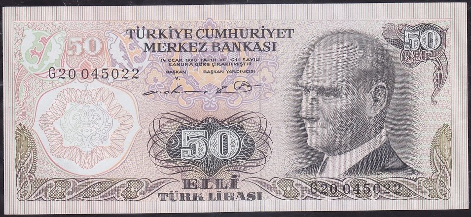 6.Emisyon 1.Tertip 50 Lira G20 045022 Ççt Çilaltı