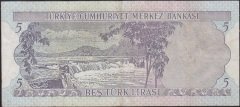 6.Emisyon 2.Tertip 5 Lira G15 145651 Çok Temiz +