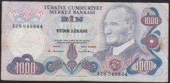 6.EMİSYON 1.TERTİP 1000 LİRA A28 049864 ÇOK TEMİZ
