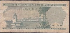6.EMİSYON 1.TERTİP 10 LİRA C27 339695 TEMİZ +