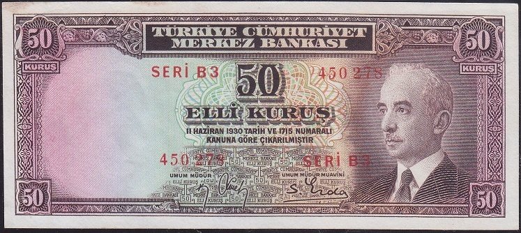 2.Emisyon 50 Kuruş B3 450278 Çil