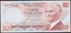 6.Emisyon 4.Tertip 20 Lira I60 442038 Çilaltı Çil