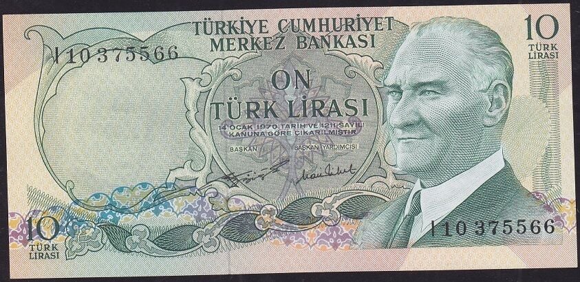 6.Emisyon 2.Tertip 10 Lira I10 375566 Çilaltı Çil