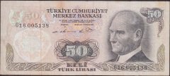 6.Emisyon 1.Tertip 50 Lira G16 005138 Çok Temiz