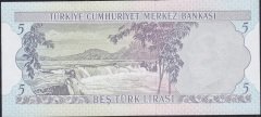 6.Emisyon 1.Tertip 5 Lira F50 453882 Çil