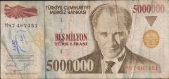 7.Emisyon 5 000 000 Lira M87 467451 Temiz