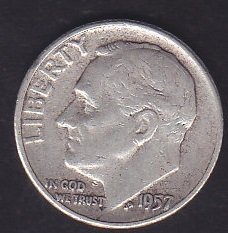 AMERİKA 1 DIME 1957 GÜMÜŞ
