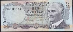 6.Emisyon 2.Tertip 5 Lira G51 311578 Çilaltı