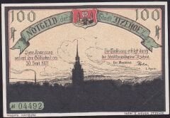 Almanya 100 Pfennig Notgeld 1921 Çil Filigranlı