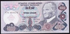 6.Emisyon 3.Tertip 1000 Lira F71 453171 Çilaltı