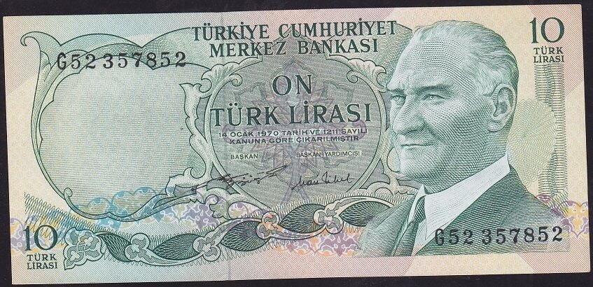 6.Emisyon 2.Tertip 10 Lira G52 357852 Ççt Çilaltı