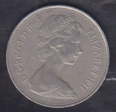 İNGİLTERE 10 PENCE 1968 eski para alan yerler