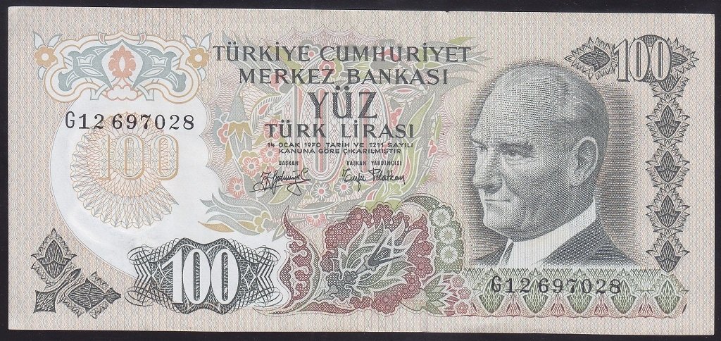 6.EMİSYON 2.TERTİP 100 LİRA G12 697028 ÇÇT +