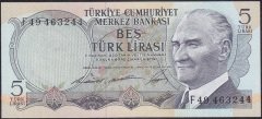6.Emisyon 1.Tertip 5 Lira F49 463244 Çil