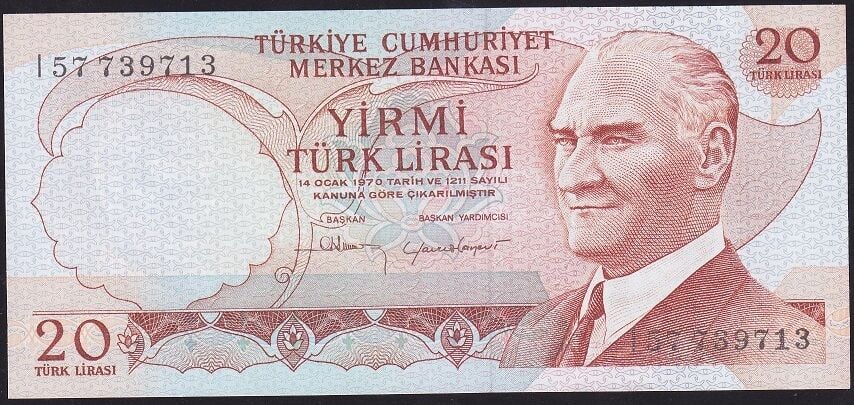 6.Emisyon 4.Tertip 20 Lira I57 739713 Çilaltı