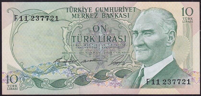 6.Emisyon 1.Tertip 10 Lira F11 237721 Çok Çok Temiz+