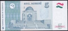 Tacikistan 5 Somoni 1999 ( 2013 ) Çil Pick 23 ( 2424 )
