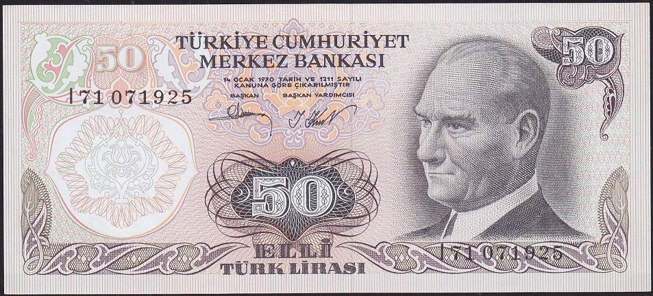6.Emisyon 2.Tertip 50 Lira I71 071925 Çil