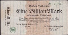 Almanya 1 Milyar Mark 1923 Çok Çok Temiz+