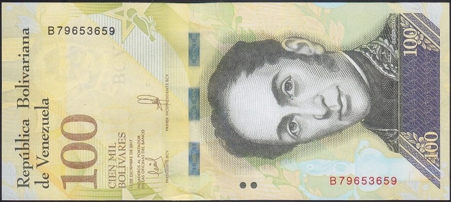 Venezuela 100.000 Bolivares 2017 Çil Pick100