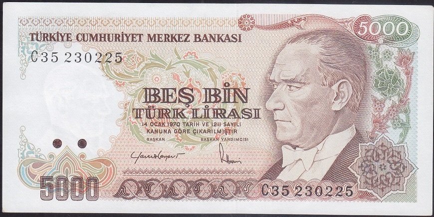 7.EMİSYON 2.TERTİP 5000 LİRA C35 230225 ÇİLALTI ÇİL