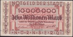 ALMANYA 10000000 MARK 1923 NURNBERG NOTGELD ÇÇT +