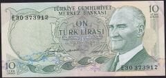 6.Emisyon 1.Tertip 10 Lira E30 373912 Çok Temiz+