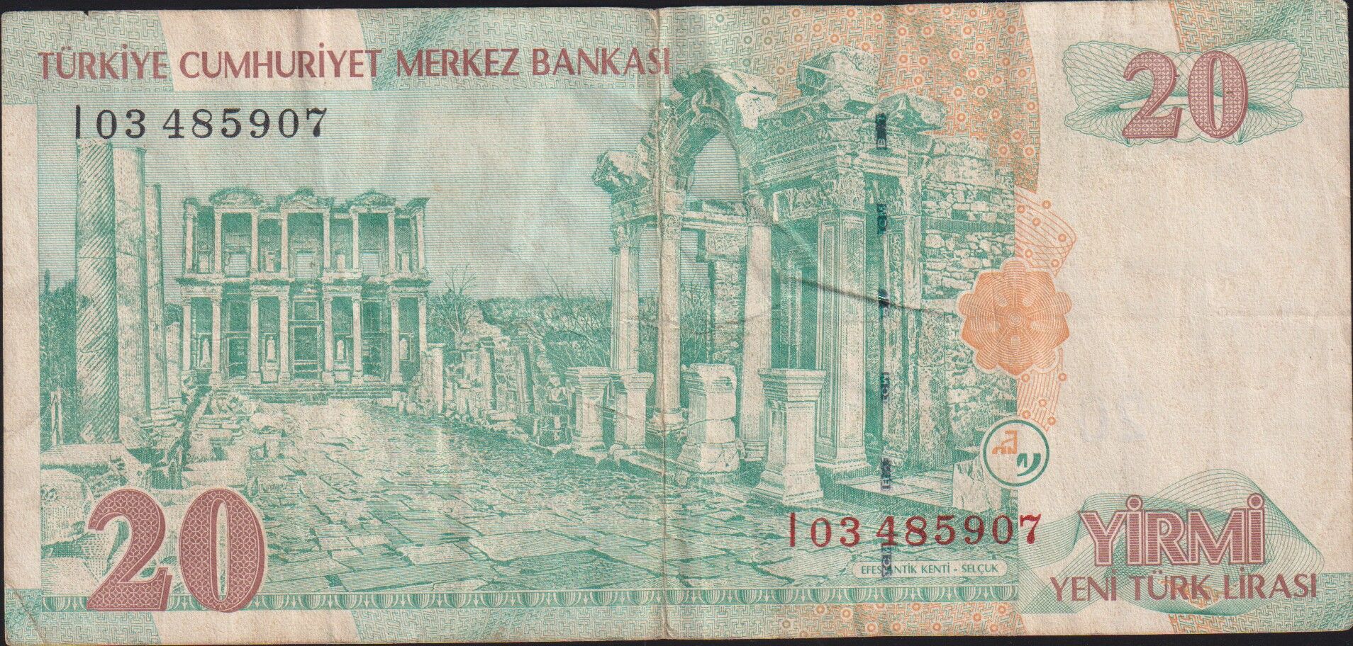 8.Emisyon 20 YTL I03 485907 Çok Temiz