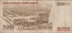 7.Emisyon 5 000 000 Lira M69 149195 Çok Temiz