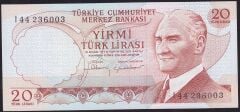 6.Emisyon 4.Tertip 20 Lira I44 236003 Çil