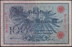 Almanya 100 Mark 1908 Çok Temiz+
