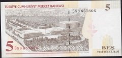 8.Emisyon 5 YTL B56 657666 Çil