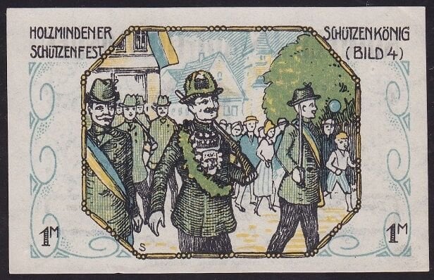 Almanya 1 Mark Notgeld 1922 Çil Filigranlı