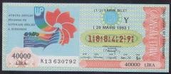 1993 29 MAYIS YARIM BİLET Y SERİSİ