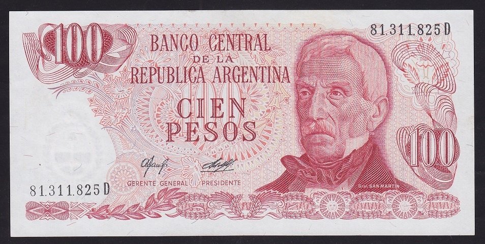 Arjantin 100 Pesos 1976 Çil Pick302b