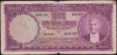 5.Emisyon 1.Tertip 1000 Lira C8 00199 Temiz