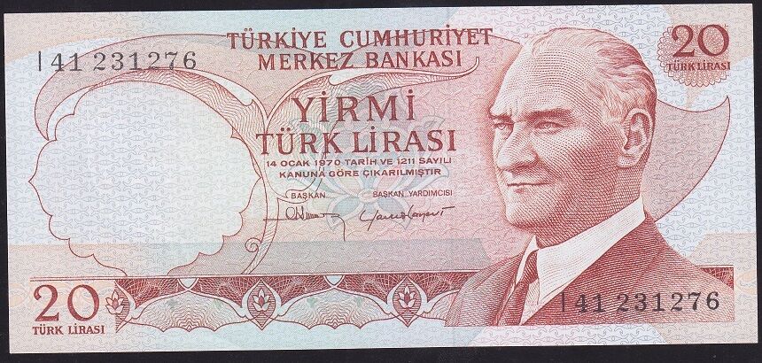 6.Emisyon 4.Tertip 20 Lira I41 231276 Çil