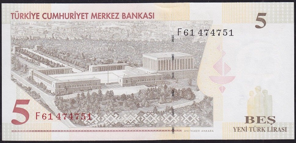 8.Emisyon 5 YTL F61 474751 Çil