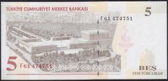 8.Emisyon 5 YTL F61 474751 Çil