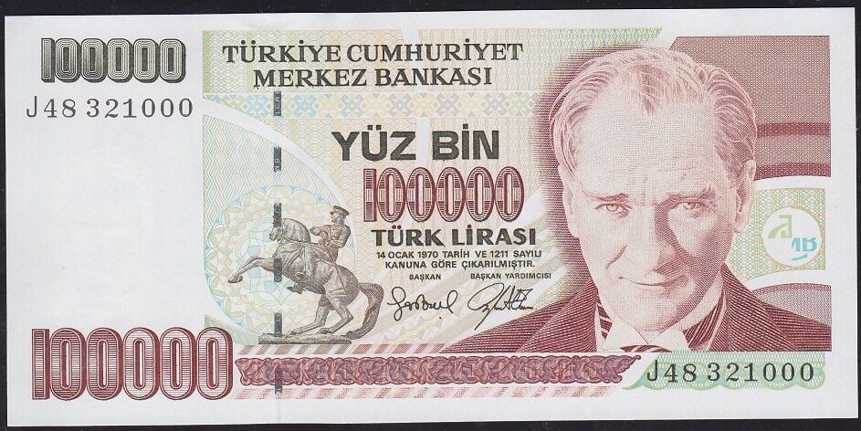 7.Emisyon 3.Tertip 100000 Lira J48 321000 Çil