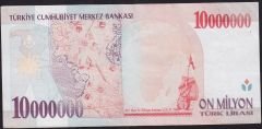 7.Emisyon 10 000 000 Lira D69 756373 Çok Temiz+