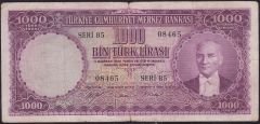 5.Emisyon 1.Tertip 1000 Lira B5 08465 Temiz