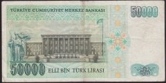 7.EMİSYON 1.TERTİP 50000 LİRA B42 799088 ÇOK TEMİZ