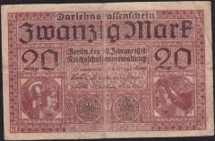 Almanya 20 Mark 1918 Çok Temiz
