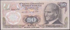 6.Emisyon 1.Tertip 50 Lira E07 394505 Çok Temiz +