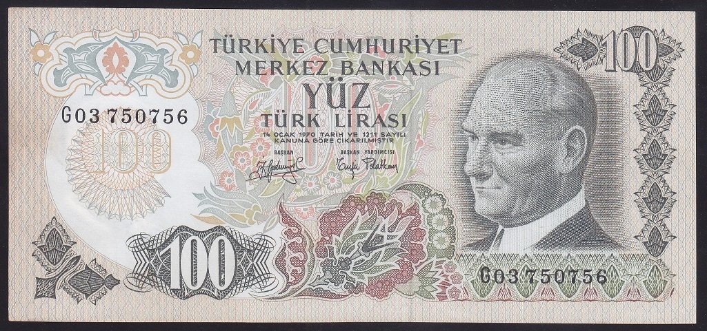 6.EMİSYON 2.TERTİP 100 LİRA G03 750756 ÇÇT +